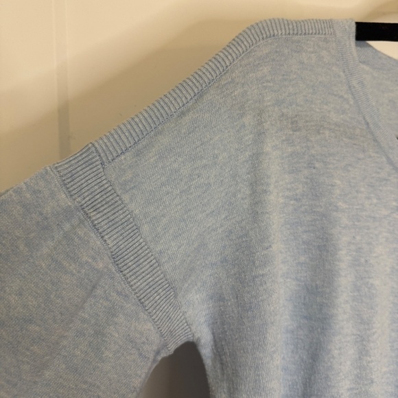 Lilly Pulitzer Light Blue Puff-Sleeve Crewneck Sweater – Size Small - Picture 4 of 8